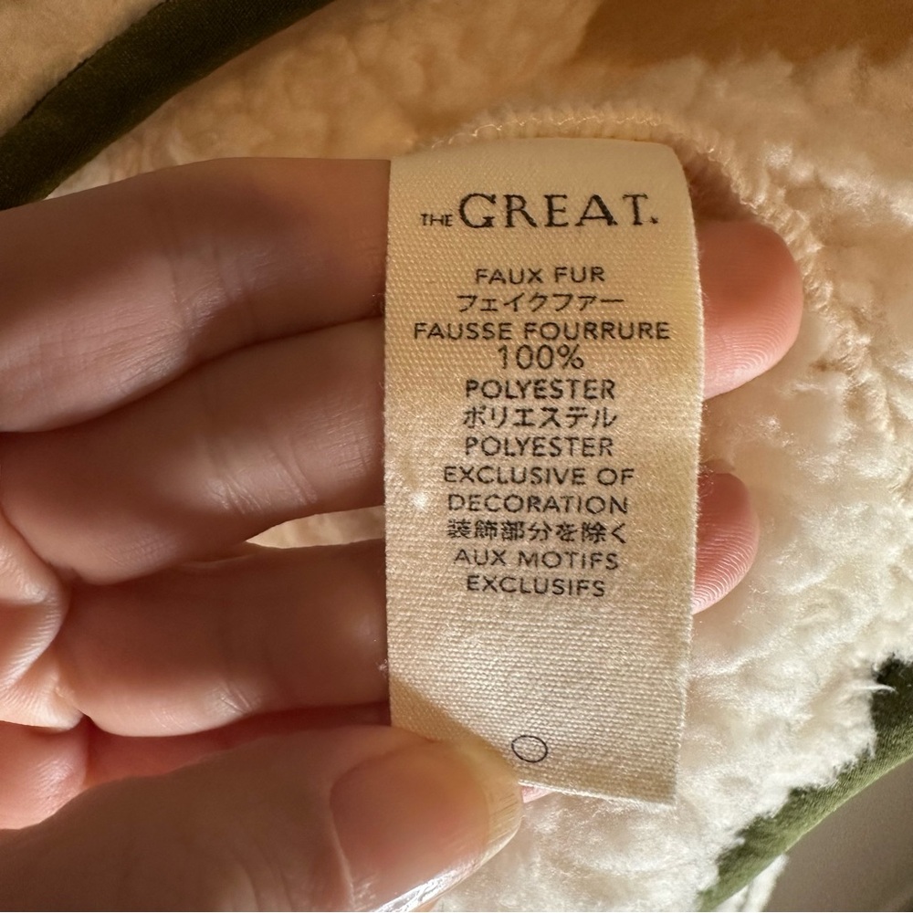 The Great The Patch Pocket Countryside Pullover in Cream & Army SZ 1,S - Picture 6 of 9